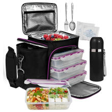 Insulated Lunch Bag Meal Prep Lunch Bag 3 Compartments Cooler Bag